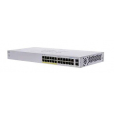 Cisco switch CBS110-24PP (24xGbE, 2xGbE/SFP combo, 12xPoE+, 100W, fanless)
