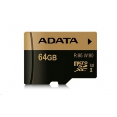 ADATA MicroSDXC karta 64GB XPG UHS-I U3 (R:95/W:90 MB/s) + SD adaptér ADATA MicroSDXC karta 64GB XPG UHS-I U3 (R:95/W:90 MB/s) + SD adaptér