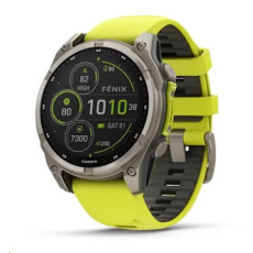 Garmin - fenix 8 Solar Sapphire - 47 mm - Titanium with Amp Yellow | Graphite Silicone Band, EU