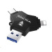 Viking USB Flash disk 3.0 4v1 s koncovkou Lightning/Micro USB/USB/USB-C, 64 GB, černá