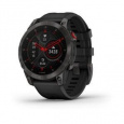 Garmin epix Sapphire, Titan Black/ Black Silicone Band