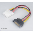 AKASA kabel  SATA redukce napájení na 4pin Molex, 15cm, 2ks v balení