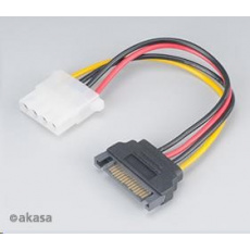 AKASA kabel  SATA redukce napájení na 4pin Molex, 15cm, 2ks v balení