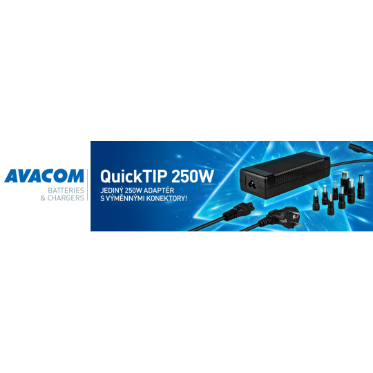 AVACOM QuickTIP 250W - univerzální adaptér pro notebooky + 8 konektorů