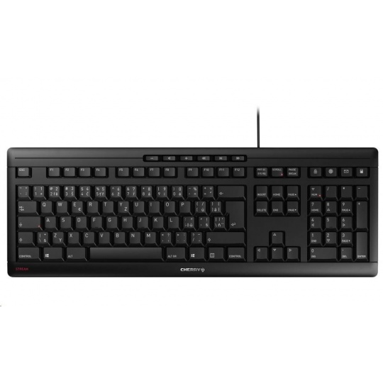 CHERRY klávesnice STREAM, drátová, USB, CZ+SK layout, černá