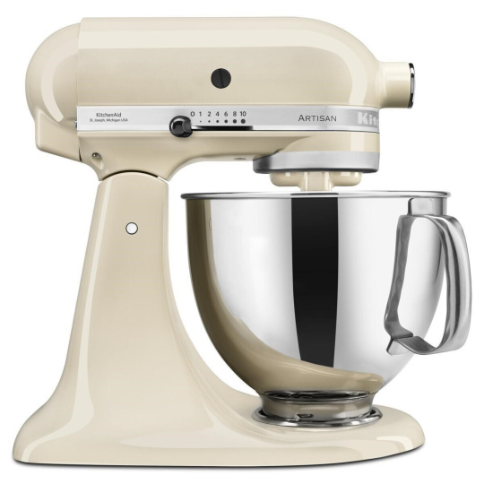 KitchenAid Artisan 5KSM125BAC Kuchyňský robot - 10 rychlostí, planetární systém, celokovová konstrukce, mandlová KitchenAid Artisan 5KSM125BAC Kuchyňský robot - 10 rychlostí, planetární systém, celokovová konstrukce, mandlová