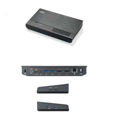 FUJITSU portreplikator PR09 USB-C - RJ45 WOL 2xDP 4xUSB3.1+3xUSB-C - AC/DC Adapter 20V, 120W, EU-power cord, 1,8m