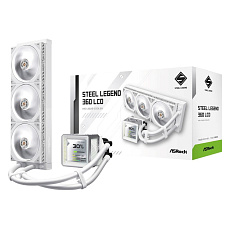 ASROCK Vodní chladič Steel Legend 360 LCD, 3x120mm, LGA1851, AM5, bílá ASROCK Vodní chladič Steel Legend 360 LCD, 3x120mm, LGA1851, AM5, bílá