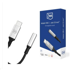 3mk adaptér USB-C/Jack 3,5mm (samice) 0,15m, černo-stříbrná 3mk adaptér USB-C/Jack 3,5mm (samice) 0,15m, černo-stříbrná