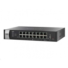Cisco VPN Router RV345P-K9-G5, 16x GbE LAN (8x PoE), 2x GbE WAN, 2x USB - REFRESH