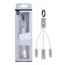 PLUS nabíjecí kabel 8047 "2v1", konektory micro USB a Lightning, bílá PLUS nabíjecí kabel 8047 "2v1", konektory micro USB a Lightning, bílá