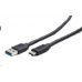 GEMBIRD USB 3.0 AM na Type-C kabel (AM/CM), 1,8m, černý