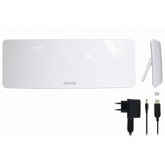 EVOLVEO Xany 1, 230/5V, aktivní pokojová anténa DAB+/DVB-T2,  filtr LTE,4G,5G