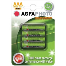AgfaPhoto nabíjecí NiMH baterie AAA, 900mAh, blistr 4ks AgfaPhoto nabíjecí NiMH baterie AAA, 900mAh, blistr 4ks